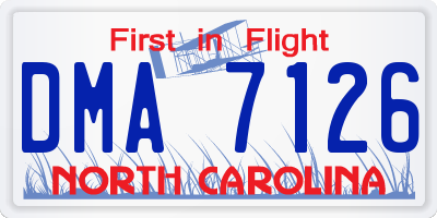 NC license plate DMA7126