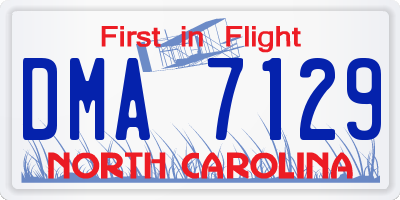 NC license plate DMA7129