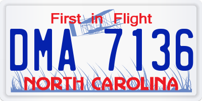 NC license plate DMA7136