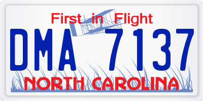 NC license plate DMA7137