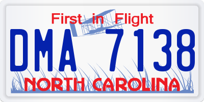 NC license plate DMA7138