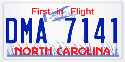 NC license plate DMA7141