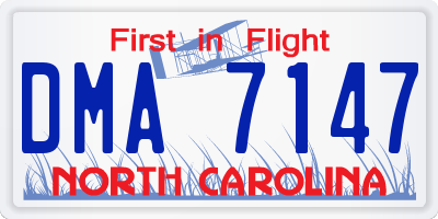 NC license plate DMA7147