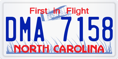 NC license plate DMA7158
