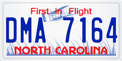 NC license plate DMA7164