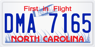 NC license plate DMA7165