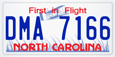 NC license plate DMA7166