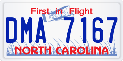 NC license plate DMA7167