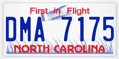 NC license plate DMA7175