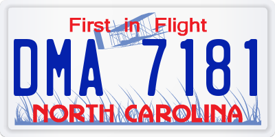 NC license plate DMA7181