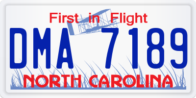 NC license plate DMA7189