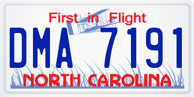 NC license plate DMA7191