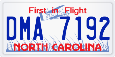 NC license plate DMA7192