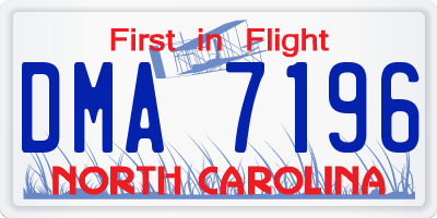 NC license plate DMA7196