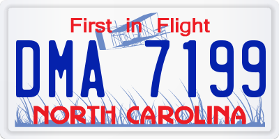NC license plate DMA7199