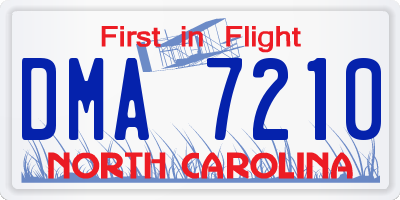 NC license plate DMA7210