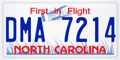 NC license plate DMA7214
