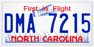 NC license plate DMA7215