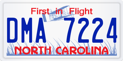 NC license plate DMA7224