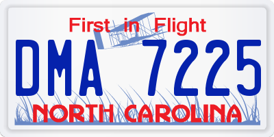 NC license plate DMA7225