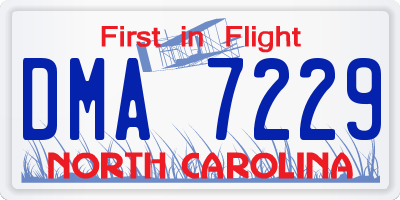 NC license plate DMA7229