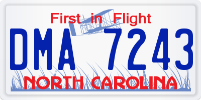 NC license plate DMA7243
