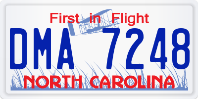 NC license plate DMA7248