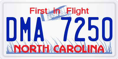 NC license plate DMA7250
