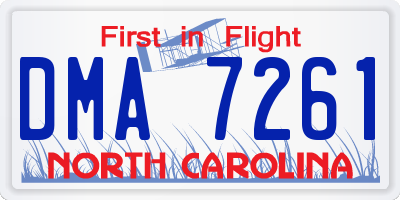 NC license plate DMA7261