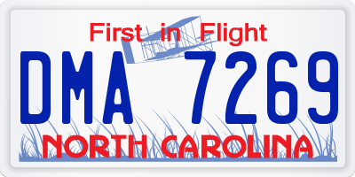 NC license plate DMA7269