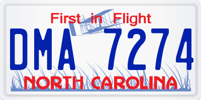 NC license plate DMA7274