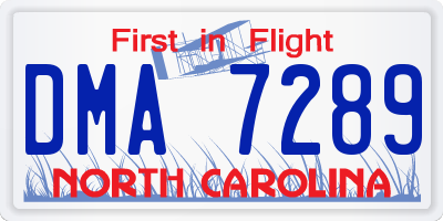NC license plate DMA7289