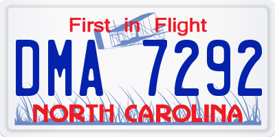NC license plate DMA7292