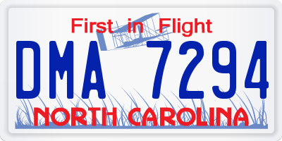 NC license plate DMA7294