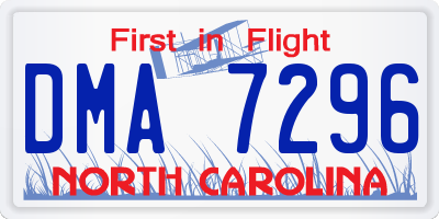 NC license plate DMA7296