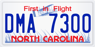 NC license plate DMA7300
