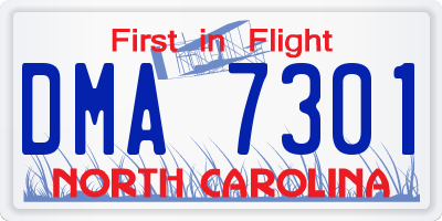 NC license plate DMA7301