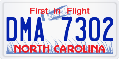 NC license plate DMA7302