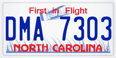 NC license plate DMA7303