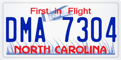 NC license plate DMA7304