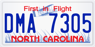 NC license plate DMA7305