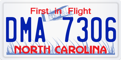 NC license plate DMA7306