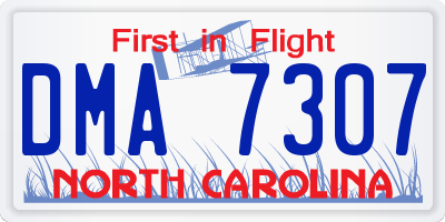 NC license plate DMA7307