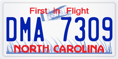 NC license plate DMA7309