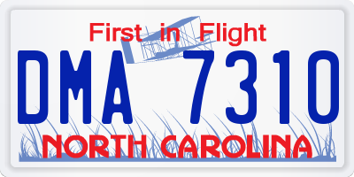 NC license plate DMA7310