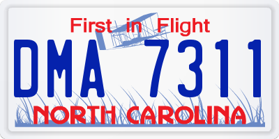 NC license plate DMA7311
