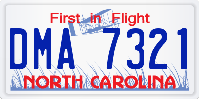 NC license plate DMA7321