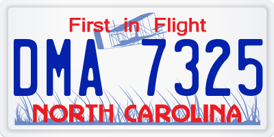 NC license plate DMA7325