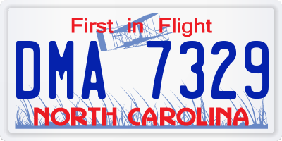 NC license plate DMA7329