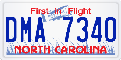 NC license plate DMA7340